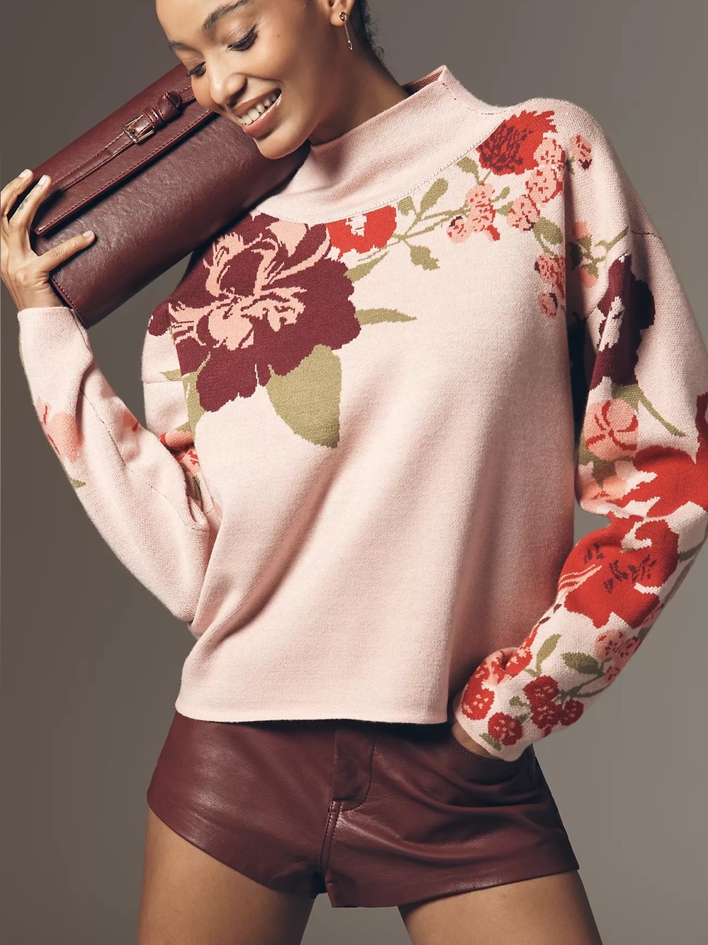 Anthropologie Maeve Carys Mock Neck Sweater